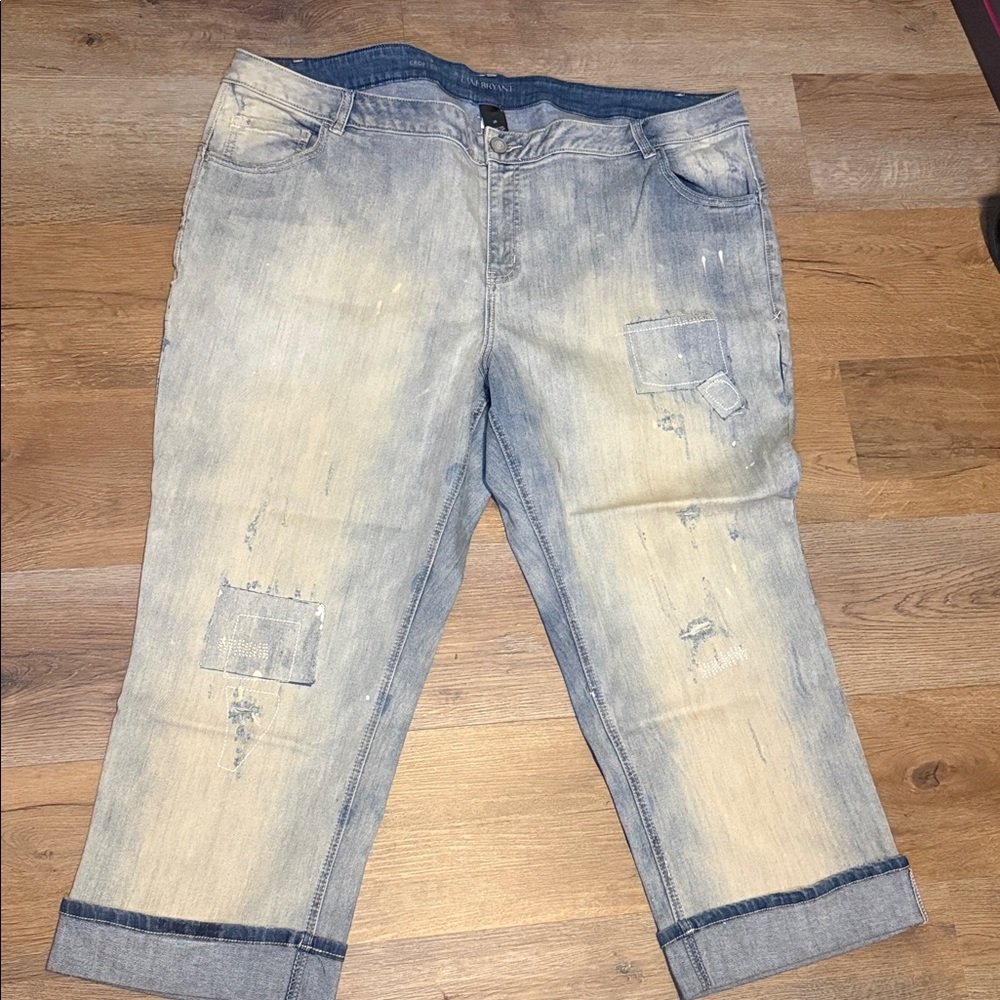 BRAND NEW LANE BRYANT Crop jeans with CUFFS - Picture 2 of 15